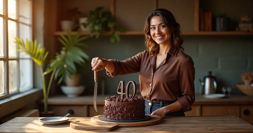Bolo de Chocolate 40 Anos: A Medida Exata para 40 Fatias Generosas