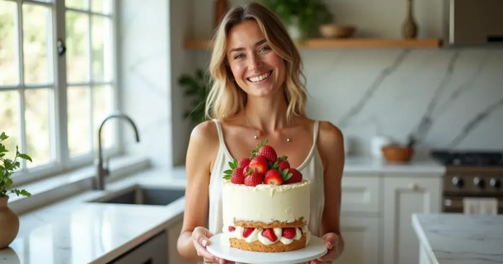 Bolo de Chocolate Branco com Morango: Massa Fofinha e Recheio Cremoso