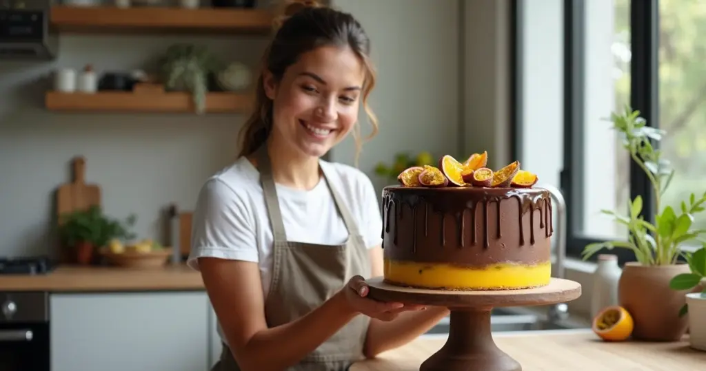 Bolo de Chocolate com Maracujá: A Técnica que Evita Massa Encharcada Bolo de Chocolate com Maracujá: A Técnica que Evita Massa Encharcada