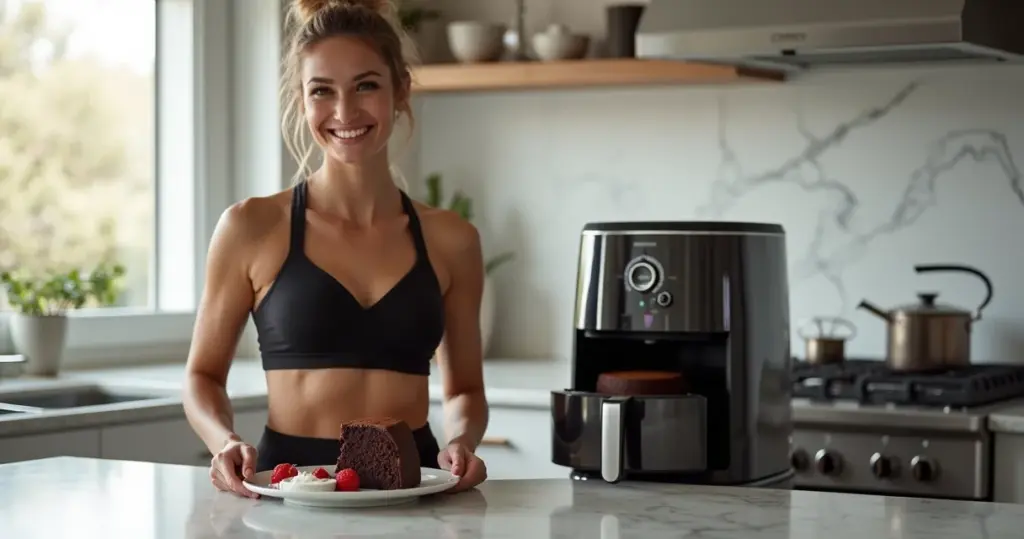 Bolo de Chocolate com Whey na Airfryer: Pronto em 10 Minutos e Cheio de Proteína Bolo de Chocolate com Whey na Airfryer: Pronto em 10 Minutos e Cheio de Proteína