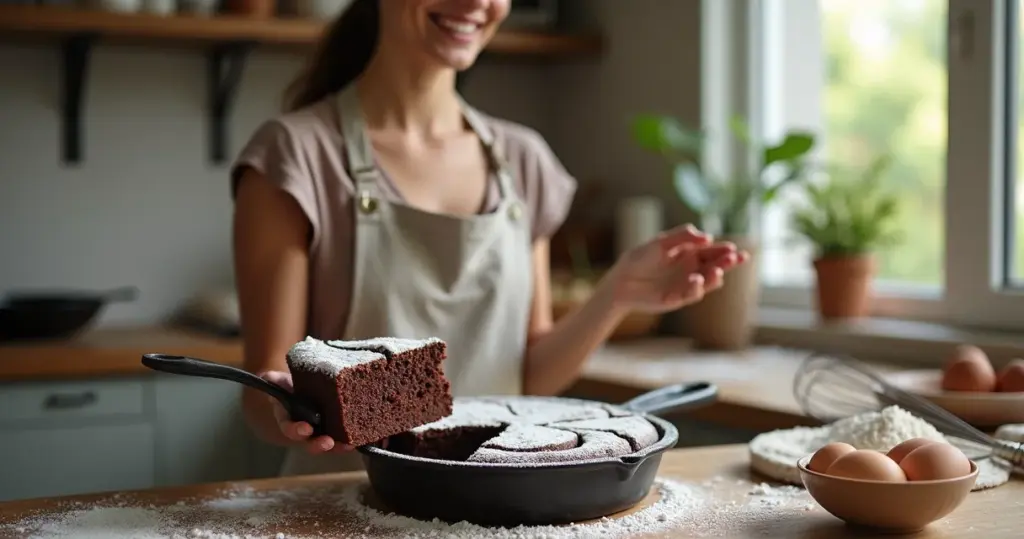 Bolo de Chocolate de Frigideira em 20 Min: Sem Forno e Fácil Bolo de Chocolate de Frigideira em 20 Min: Sem Forno e Fácil