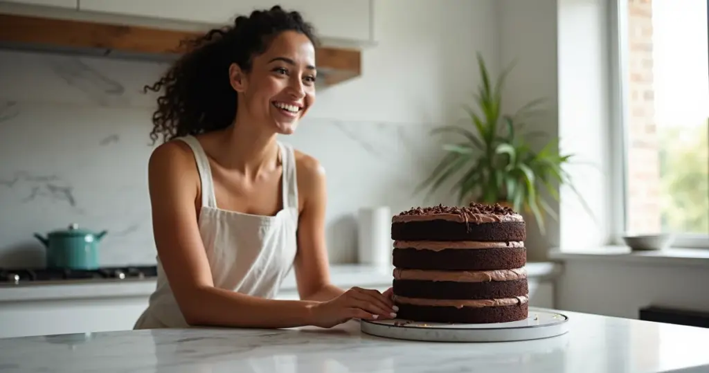 Bolo de Chocolate Grande para Rechear que Não Murcha: Estrutura Perfeita