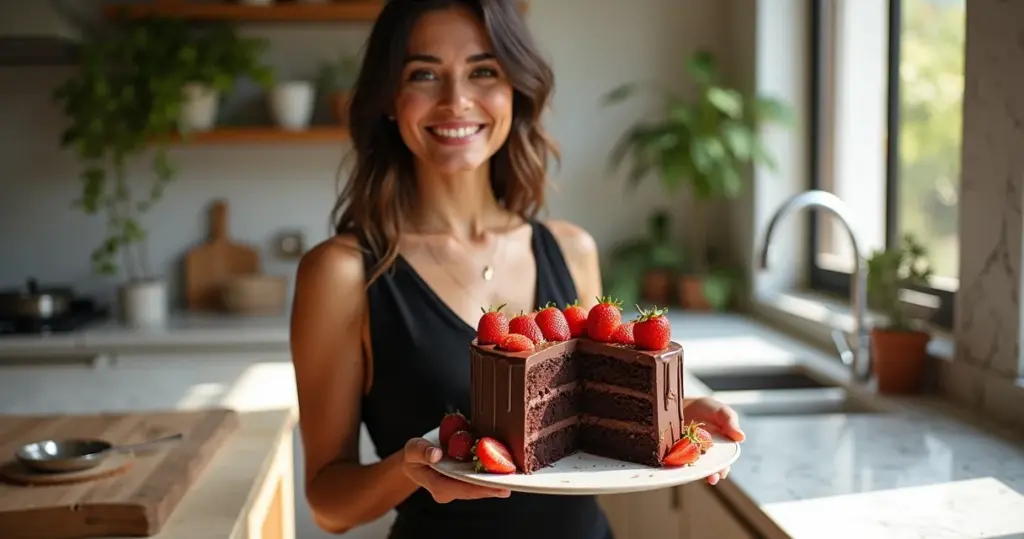 Bolo de Chocolate Trufado com Morango: Receita que Arranca Suspiros