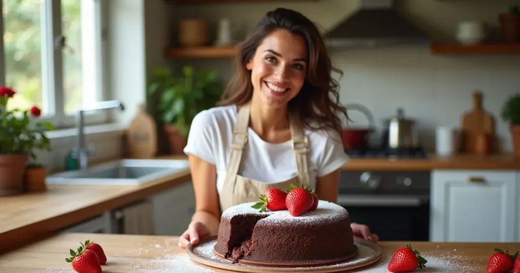Bolo de Chocolate Vulcão com Morango: A Receita que Faz Todo Mundo Pedir Bis